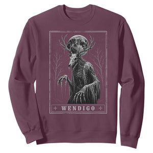 Wendigo Tarot Card Cryptid Monochromatic Occult Graphic Sweatshirt