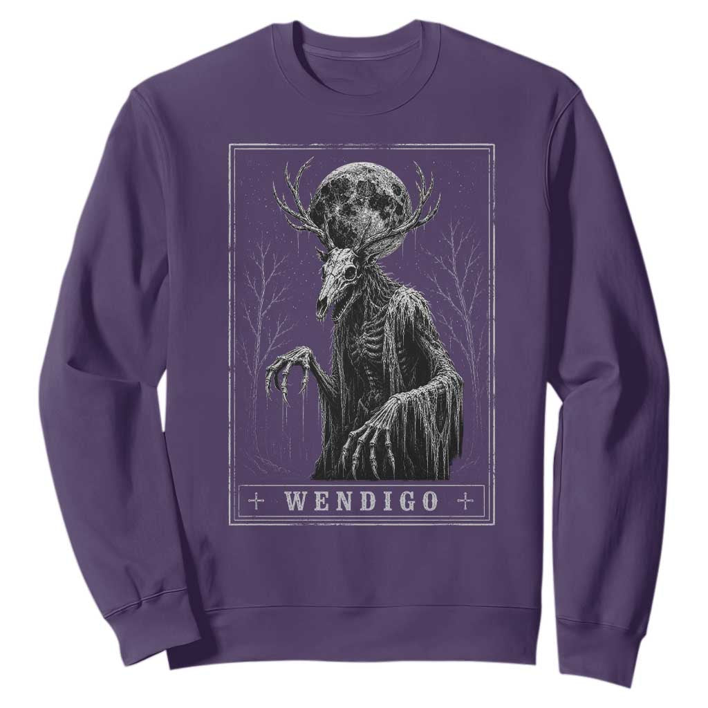 Wendigo Tarot Card Cryptid Monochromatic Occult Graphic Sweatshirt