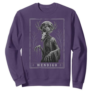 Wendigo Tarot Card Cryptid Monochromatic Occult Graphic Sweatshirt