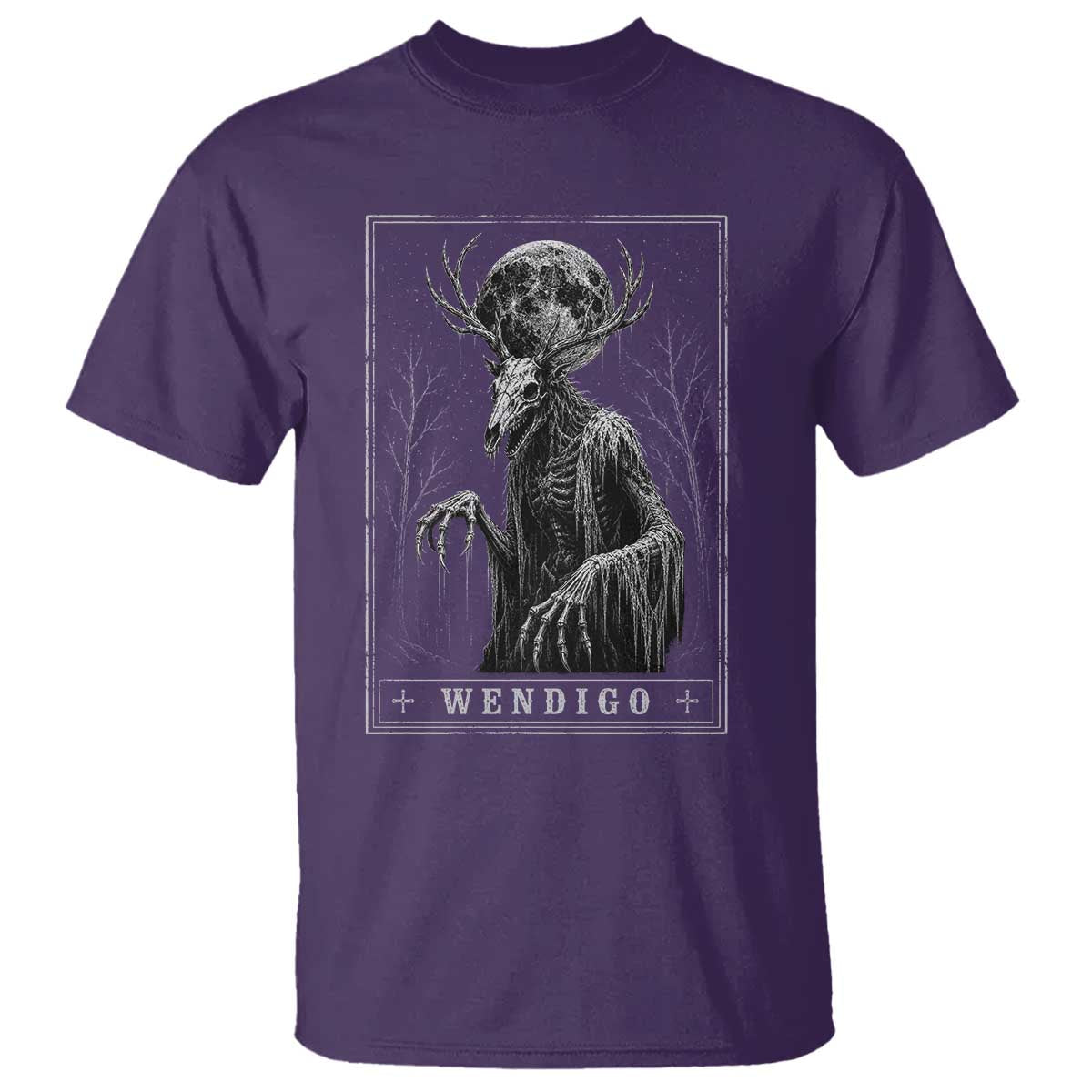 Wendigo Tarot Card Cryptid Monochromatic Occult Graphic T Shirt