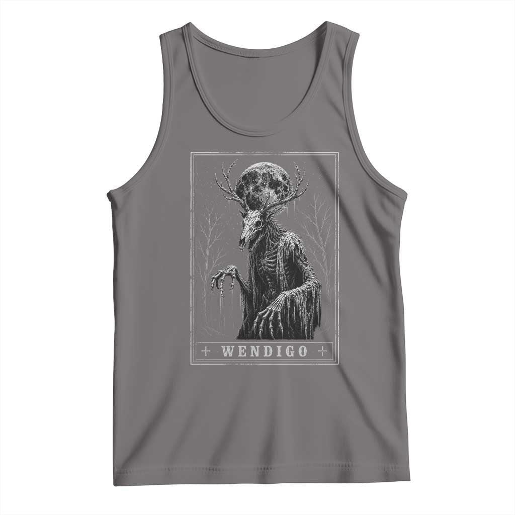 Wendigo Tarot Card Cryptid Monochromatic Occult Graphic Tank Top