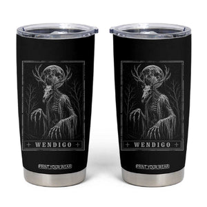 Wendigo Tarot Card Cryptid Monochromatic Occult Graphic Tumbler Cup