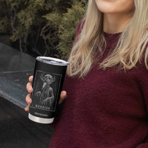 Wendigo Tarot Card Cryptid Monochromatic Occult Graphic Tumbler Cup