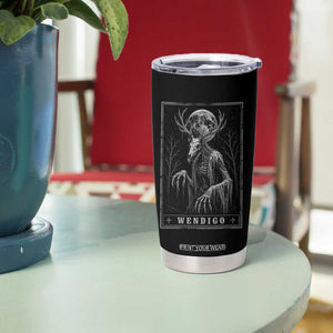Wendigo Tarot Card Cryptid Monochromatic Occult Graphic Tumbler Cup
