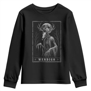 Wendigo Tarot Card Cryptid Monochromatic Occult Graphic Youth Sweatshirt