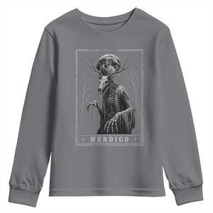 Wendigo Tarot Card Cryptid Monochromatic Occult Graphic Youth Sweatshirt