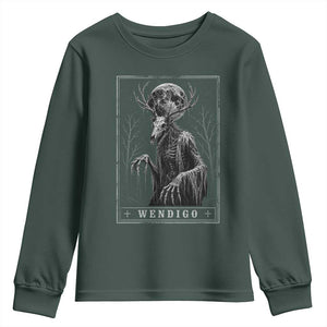 Wendigo Tarot Card Cryptid Monochromatic Occult Graphic Youth Sweatshirt