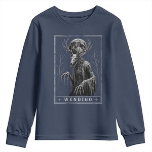 Wendigo Tarot Card Cryptid Monochromatic Occult Graphic Youth Sweatshirt