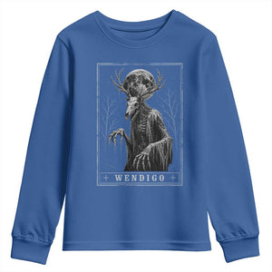 Wendigo Tarot Card Cryptid Monochromatic Occult Graphic Youth Sweatshirt