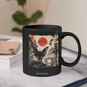 Mothman Japanese Coffee Mug Vintage Cryptid Graphic Ukiyo-e Art Funny