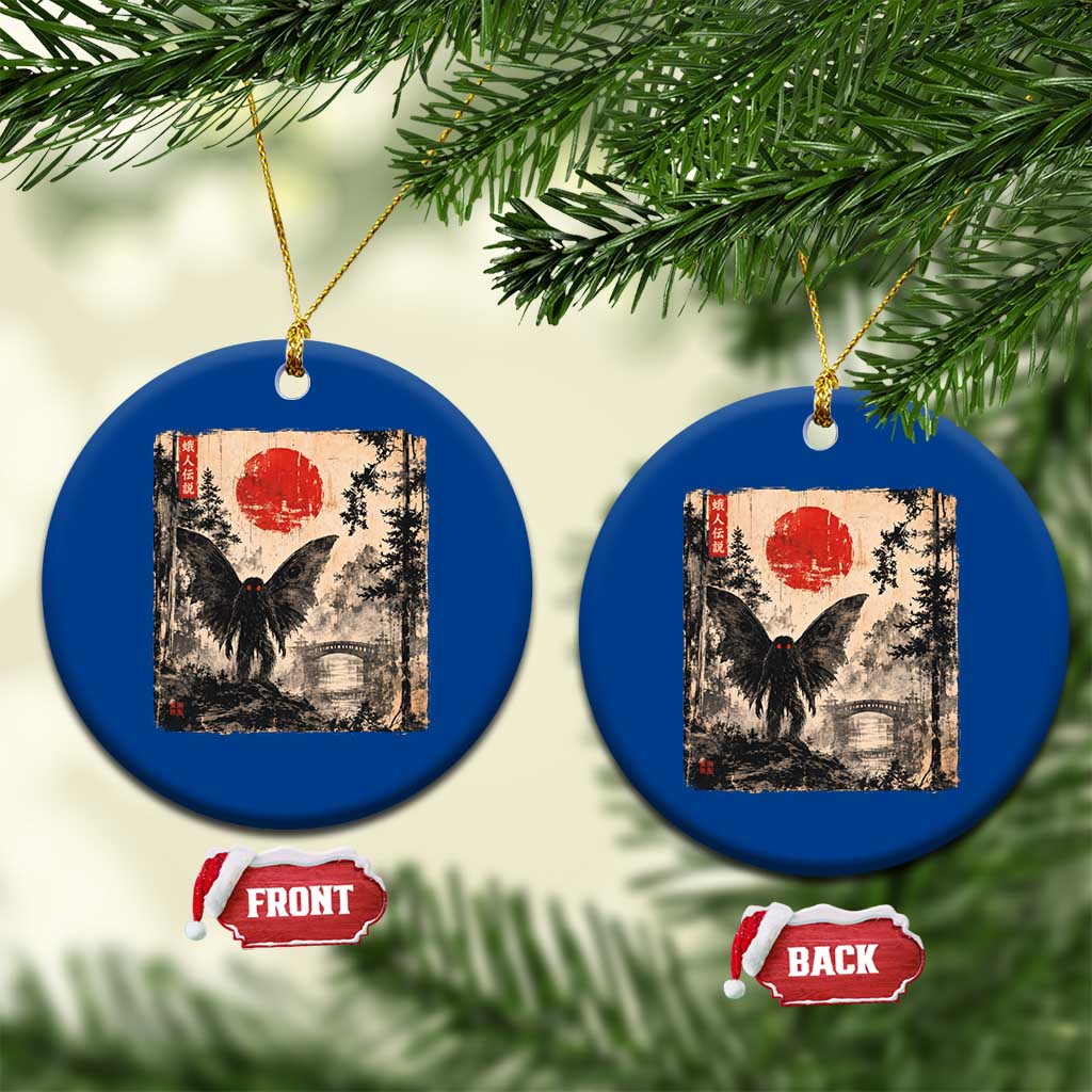 Mothman Japanese Ceramic Ornament Vintage Cryptid Graphic Ukiyo-e Art Funny