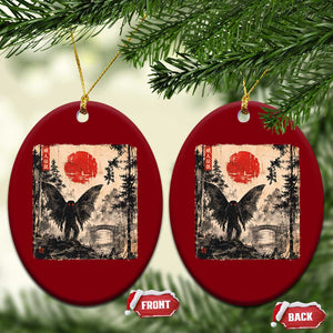 Mothman Japanese Ceramic Ornament Vintage Cryptid Graphic Ukiyo-e Art Funny