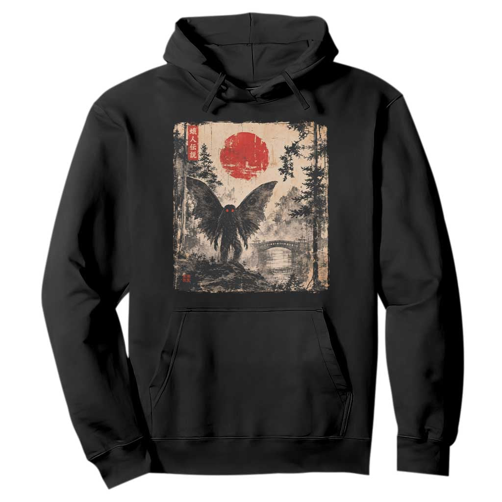 Mothman Japanese Hoodie Vintage Cryptid Graphic Ukiyo-e Art Funny