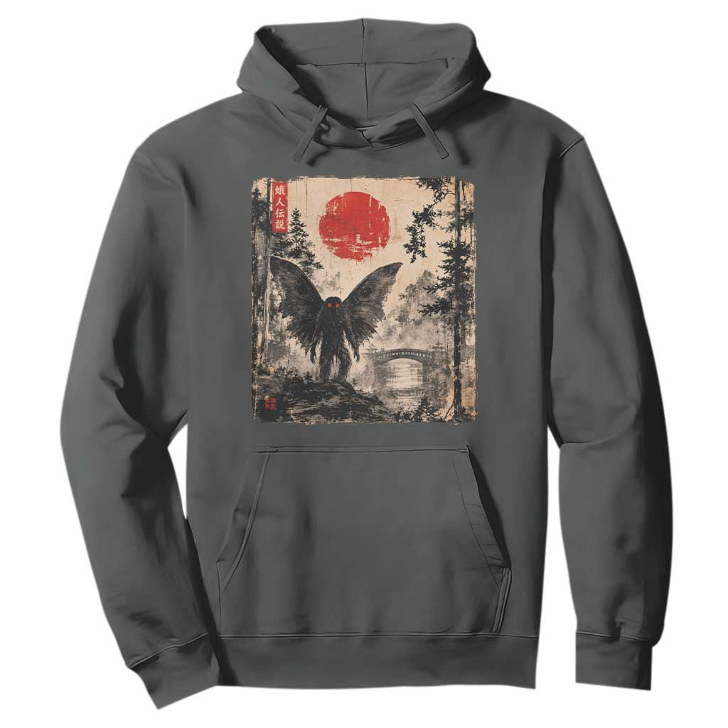 Mothman Japanese Hoodie Vintage Cryptid Graphic Ukiyo-e Art Funny