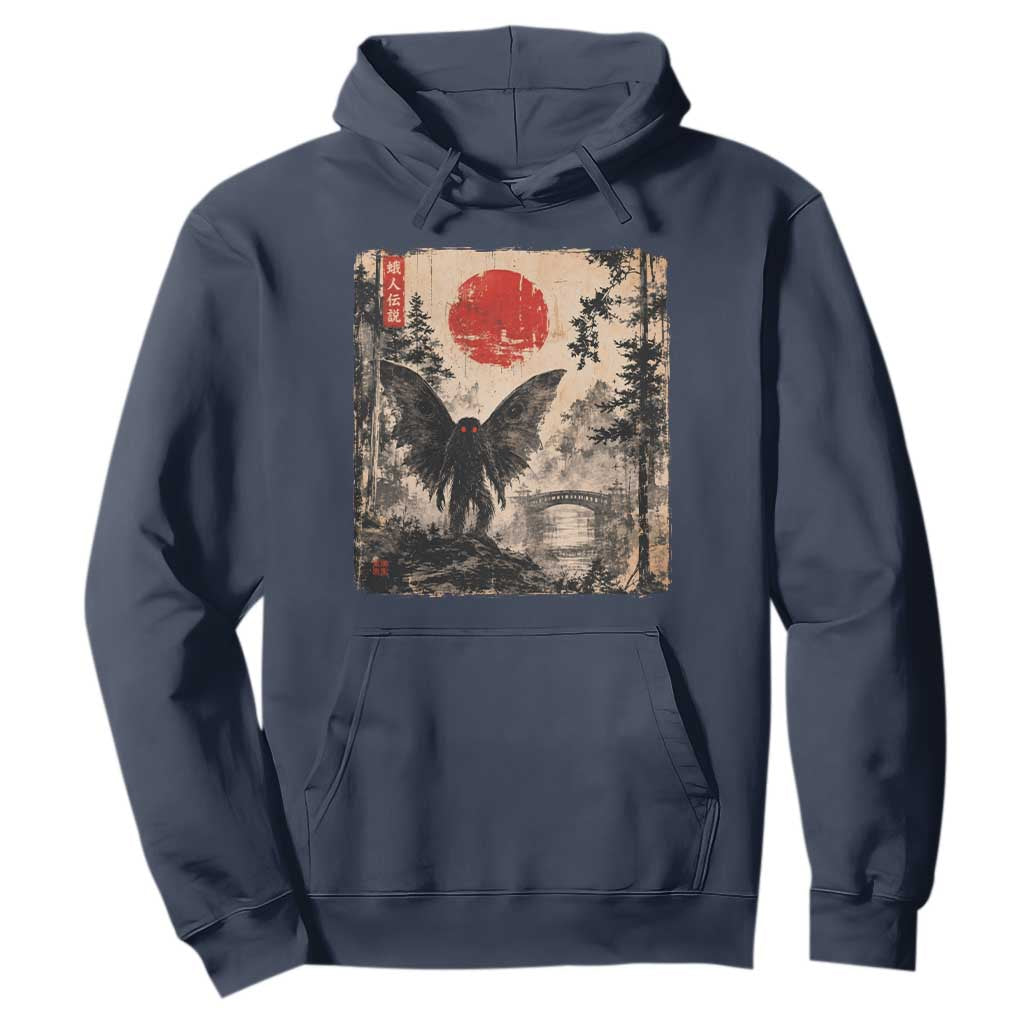 Mothman Japanese Hoodie Vintage Cryptid Graphic Ukiyo-e Art Funny