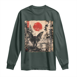 Mothman Japanese Long Sleeve Shirt Vintage Cryptid Graphic Ukiyo-e Art Funny