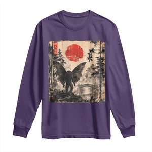 Mothman Japanese Long Sleeve Shirt Vintage Cryptid Graphic Ukiyo-e Art Funny