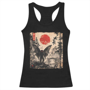 Mothman Japanese Racerback Tank Top Vintage Cryptid Graphic Ukiyo-e Art Funny