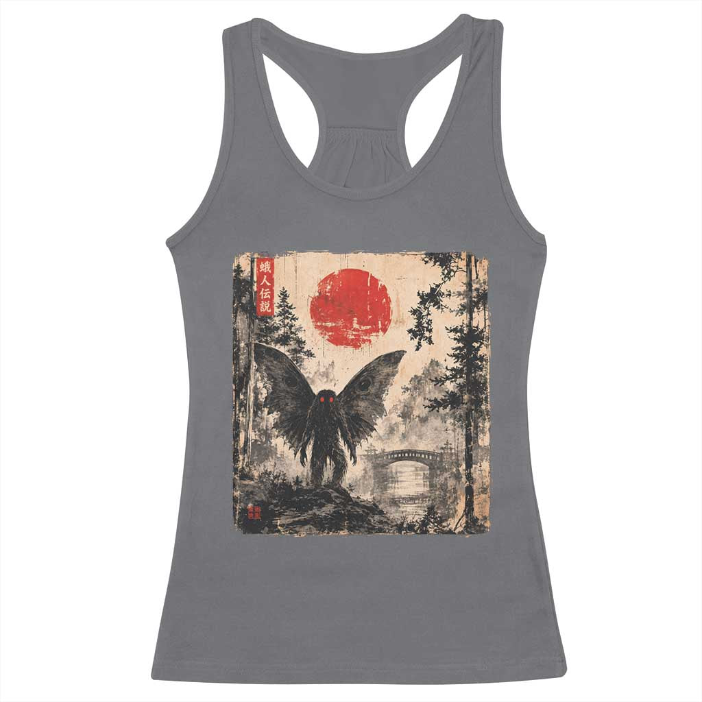 Mothman Japanese Racerback Tank Top Vintage Cryptid Graphic Ukiyo-e Art Funny