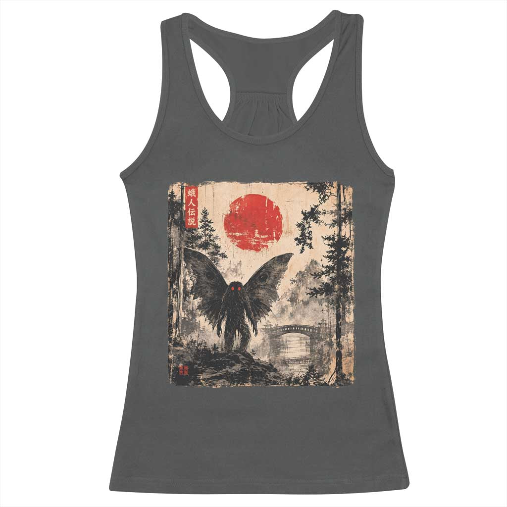Mothman Japanese Racerback Tank Top Vintage Cryptid Graphic Ukiyo-e Art Funny