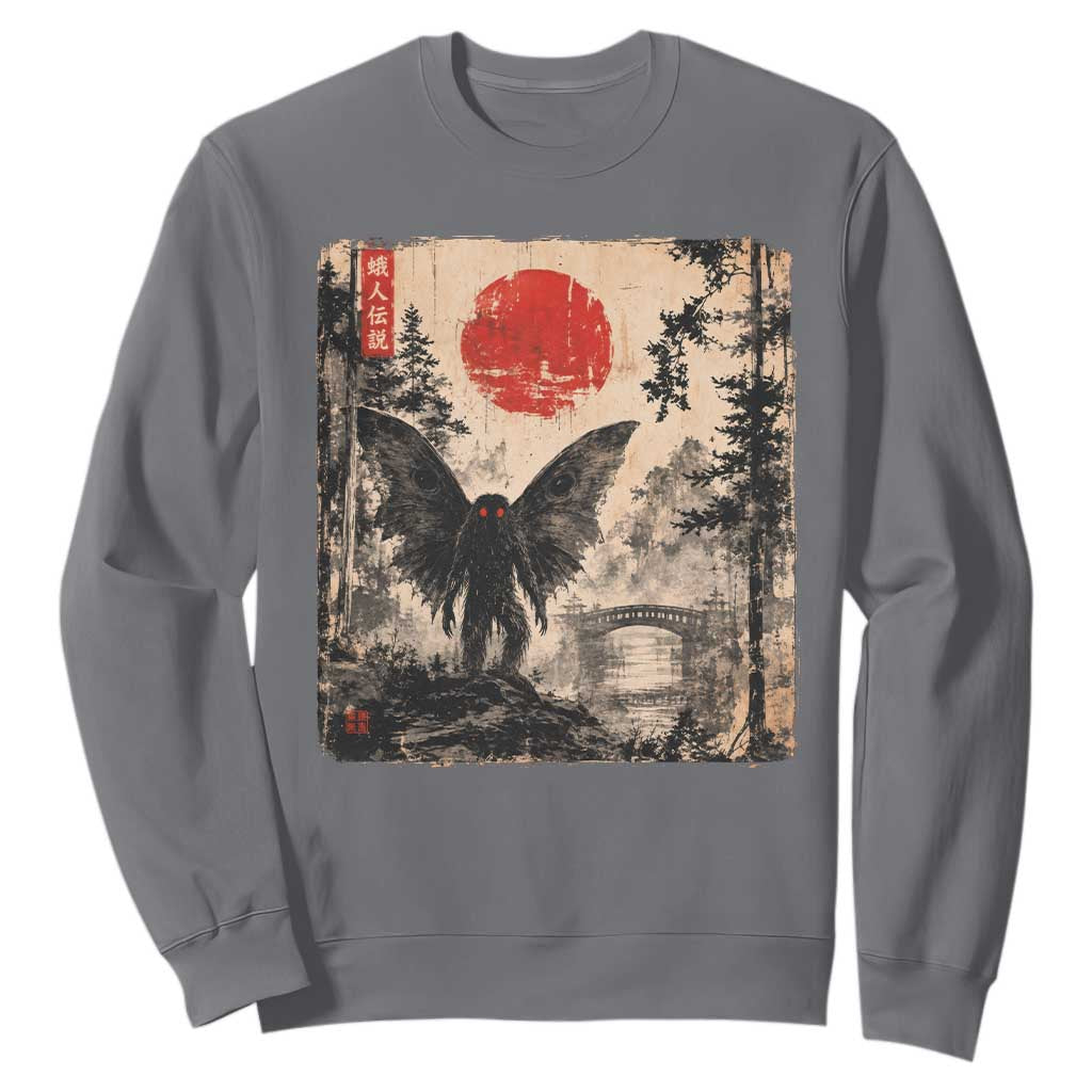 Mothman Japanese Sweatshirt Vintage Cryptid Graphic Ukiyo-e Art Funny