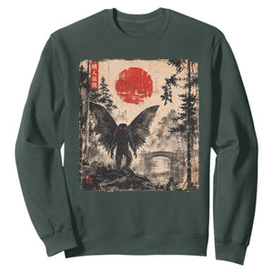Mothman Japanese Sweatshirt Vintage Cryptid Graphic Ukiyo-e Art Funny