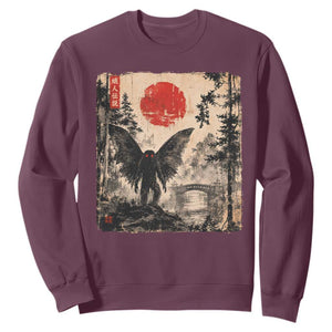 Mothman Japanese Sweatshirt Vintage Cryptid Graphic Ukiyo-e Art Funny