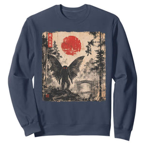 Mothman Japanese Sweatshirt Vintage Cryptid Graphic Ukiyo-e Art Funny