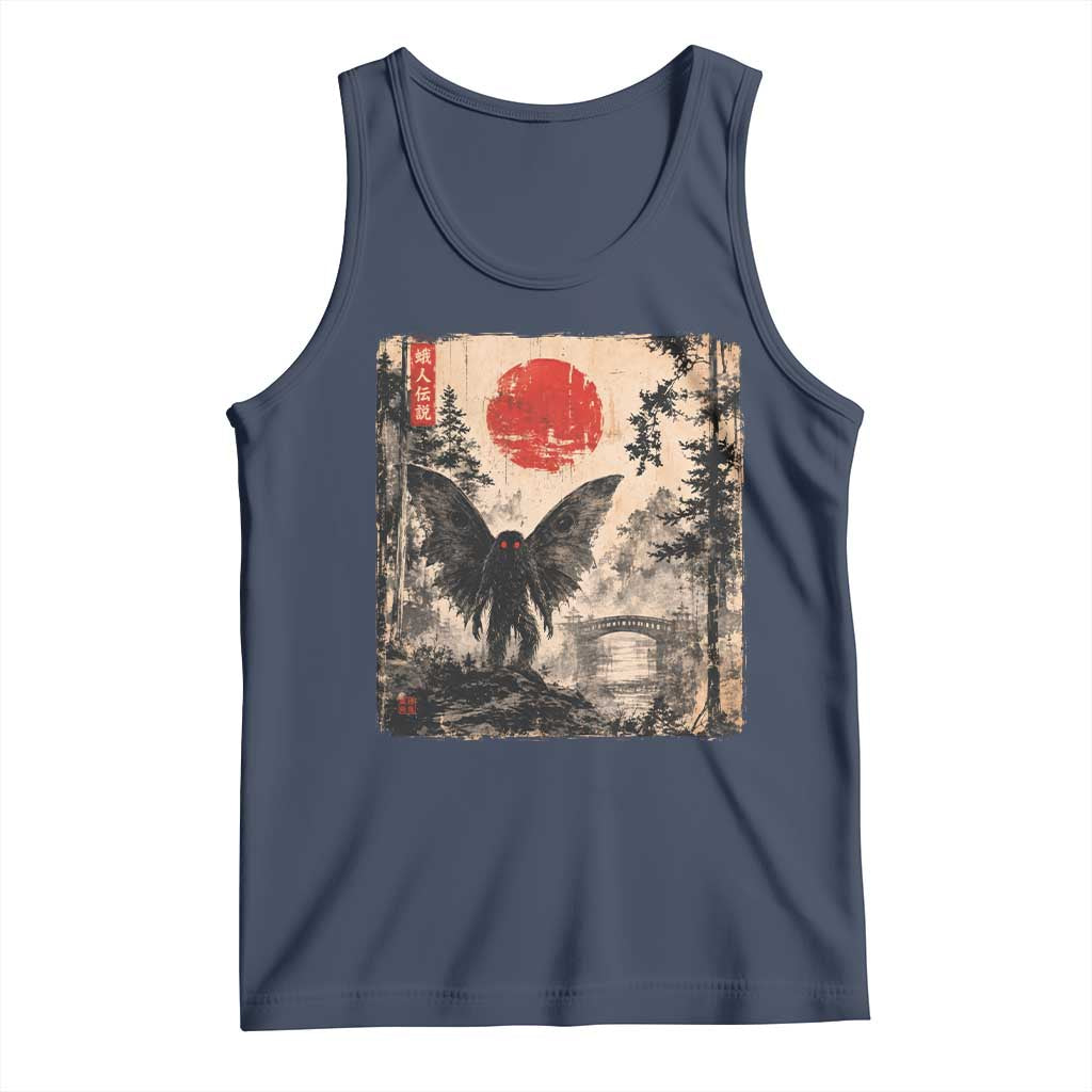 Mothman Japanese Tank Top Vintage Cryptid Graphic Ukiyo-e Art Funny