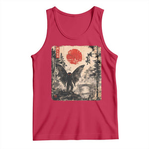 Mothman Japanese Tank Top Vintage Cryptid Graphic Ukiyo-e Art Funny