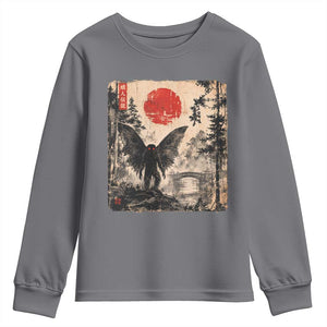 Mothman Japanese Youth Sweatshirt Vintage Cryptid Graphic Ukiyo-e Art Funny