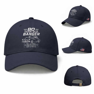 Vintage Car 80th Birthday Graphic Baseball Cap Funny 80 Year Old Gift Banger Car Guy