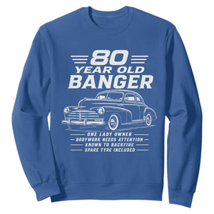 Vintage Car 80th Birthday Graphic Sweatshirt Funny 80 Year Old Gift Banger Car Guy