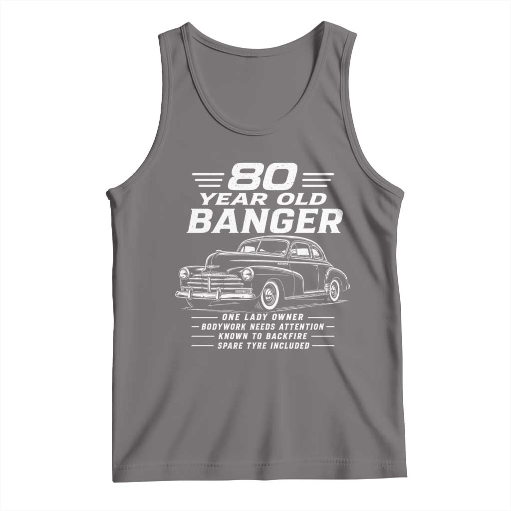 Vintage Car 80th Birthday Graphic Tank Top Funny 80 Year Old Gift Banger Car Guy