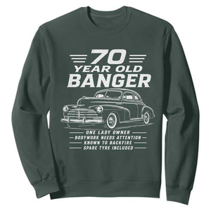 Vintage Car 70th Birthday Graphic Sweatshirt Funny 70 Year Old Gift Banger Car Guy