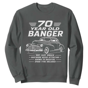 Vintage Car 70th Birthday Graphic Sweatshirt Funny 70 Year Old Gift Banger Car Guy