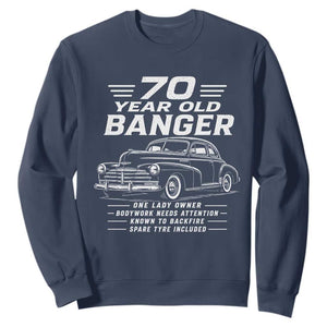 Vintage Car 70th Birthday Graphic Sweatshirt Funny 70 Year Old Gift Banger Car Guy