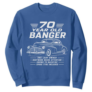 Vintage Car 70th Birthday Graphic Sweatshirt Funny 70 Year Old Gift Banger Car Guy
