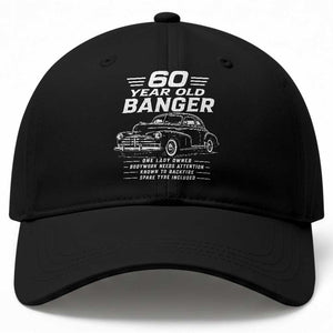 Vintage Car 60th Birthday Graphic Baseball Cap Funny 60 Year Old Gift Banger Car Guy