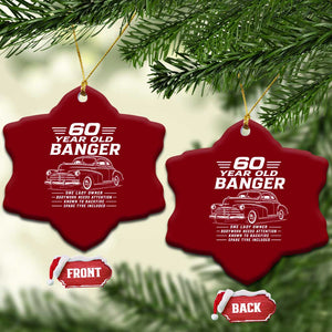Vintage Car 60th Birthday Graphic Ceramic Ornament Funny 60 Year Old Gift Banger Car Guy