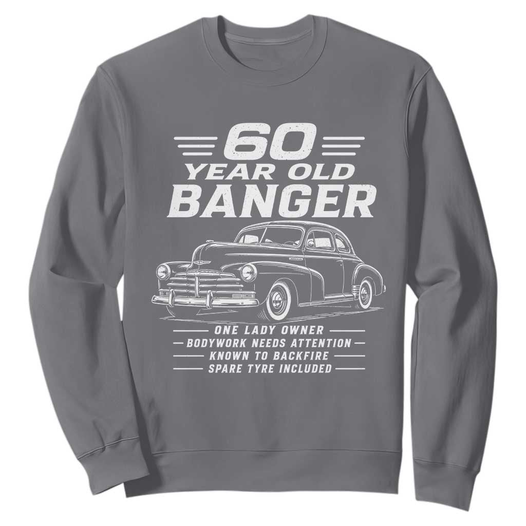 Vintage Car 60th Birthday Graphic Sweatshirt Funny 60 Year Old Gift Banger Car Guy