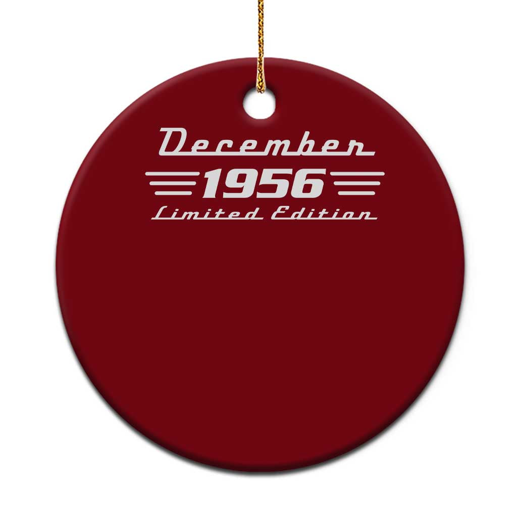 1956 December 70th Birthday Ceramic Ornament Vintage Limited Edition 70 Year Old Gift