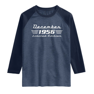 1956 December 70th Birthday Raglan Shirt Vintage Limited Edition 70 Year Old Gift