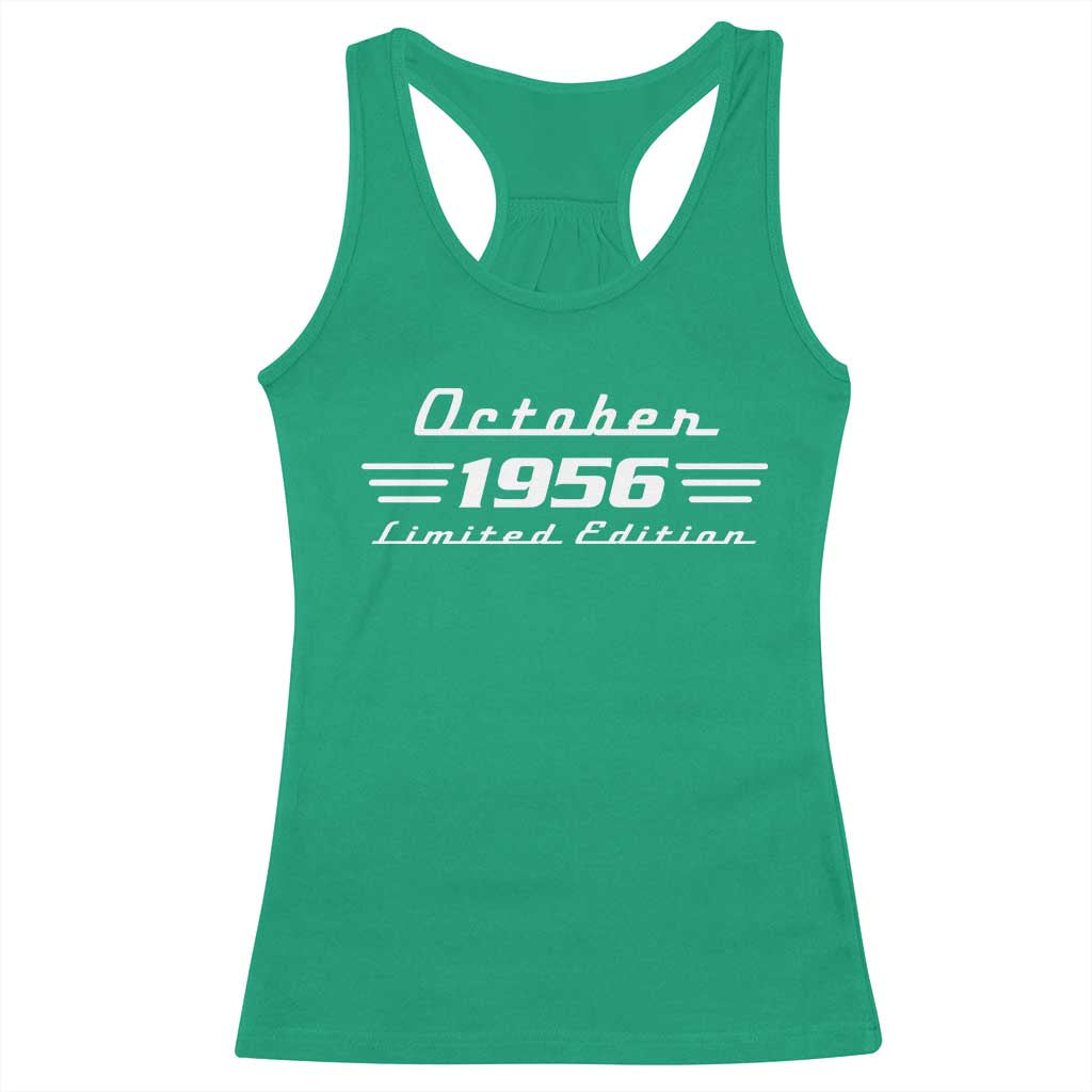 1956 October 70th Birthday Racerback Tank Top Vintage Limited Edition 70 Year Old Gift