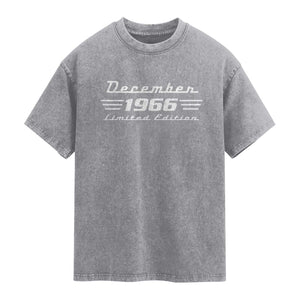 1966 December 60th Birthday Washed Cotton T-Shirt Vintage Limited Edition 60 Year Old Gift