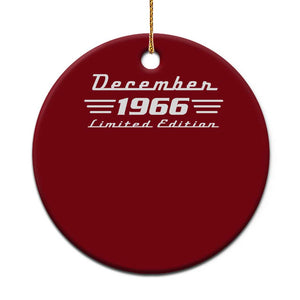 1966 December 60th Birthday Ceramic Ornament Vintage Limited Edition 60 Year Old Gift