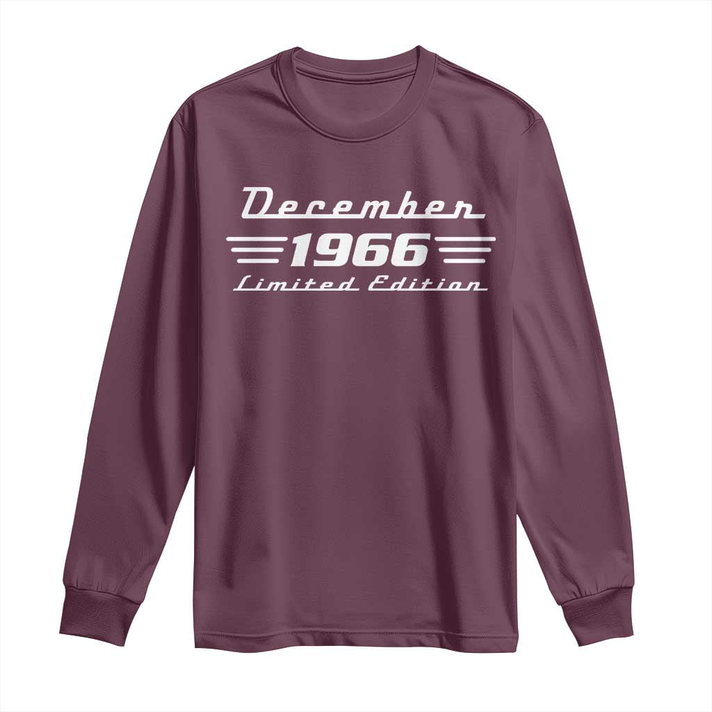 1966 December 60th Birthday Long Sleeve Shirt Vintage Limited Edition 60 Year Old Gift