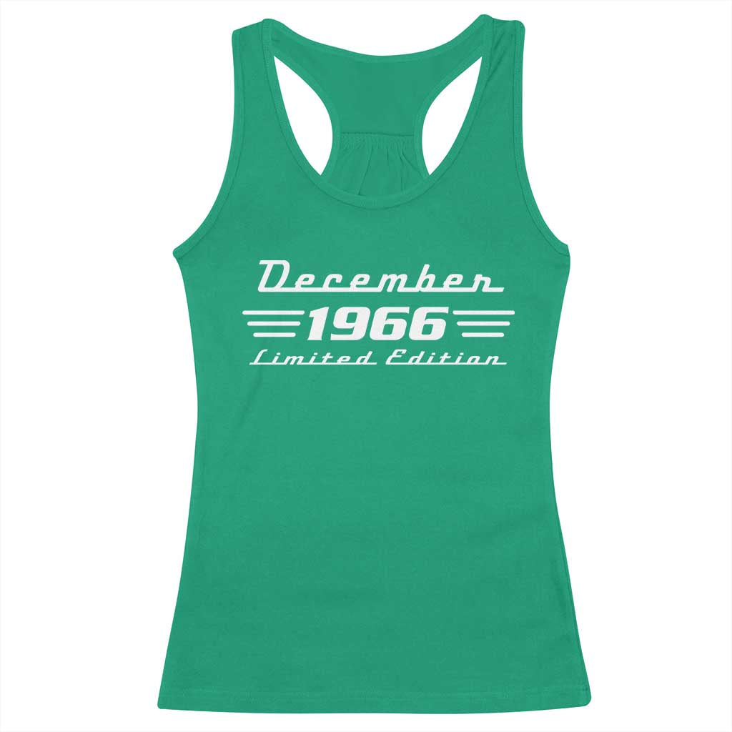 1966 December 60th Birthday Racerback Tank Top Vintage Limited Edition 60 Year Old Gift