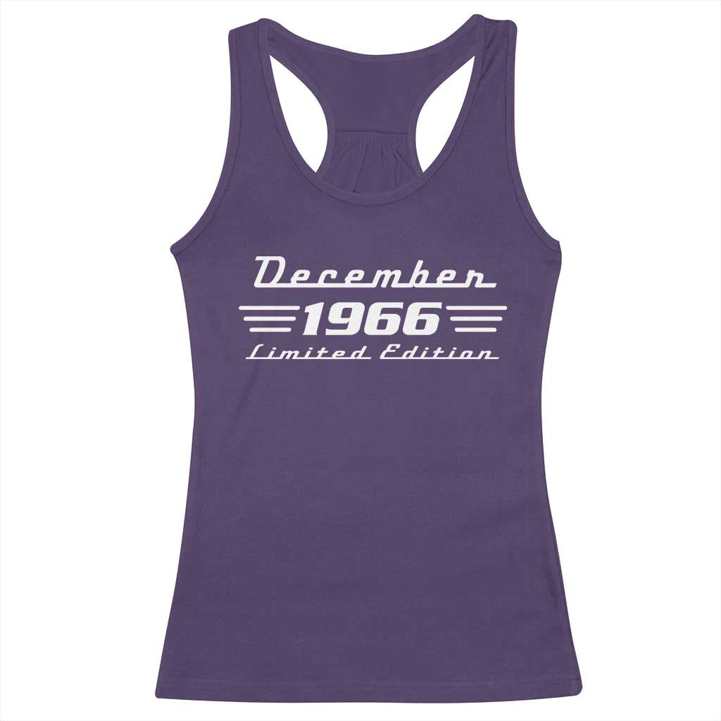 1966 December 60th Birthday Racerback Tank Top Vintage Limited Edition 60 Year Old Gift