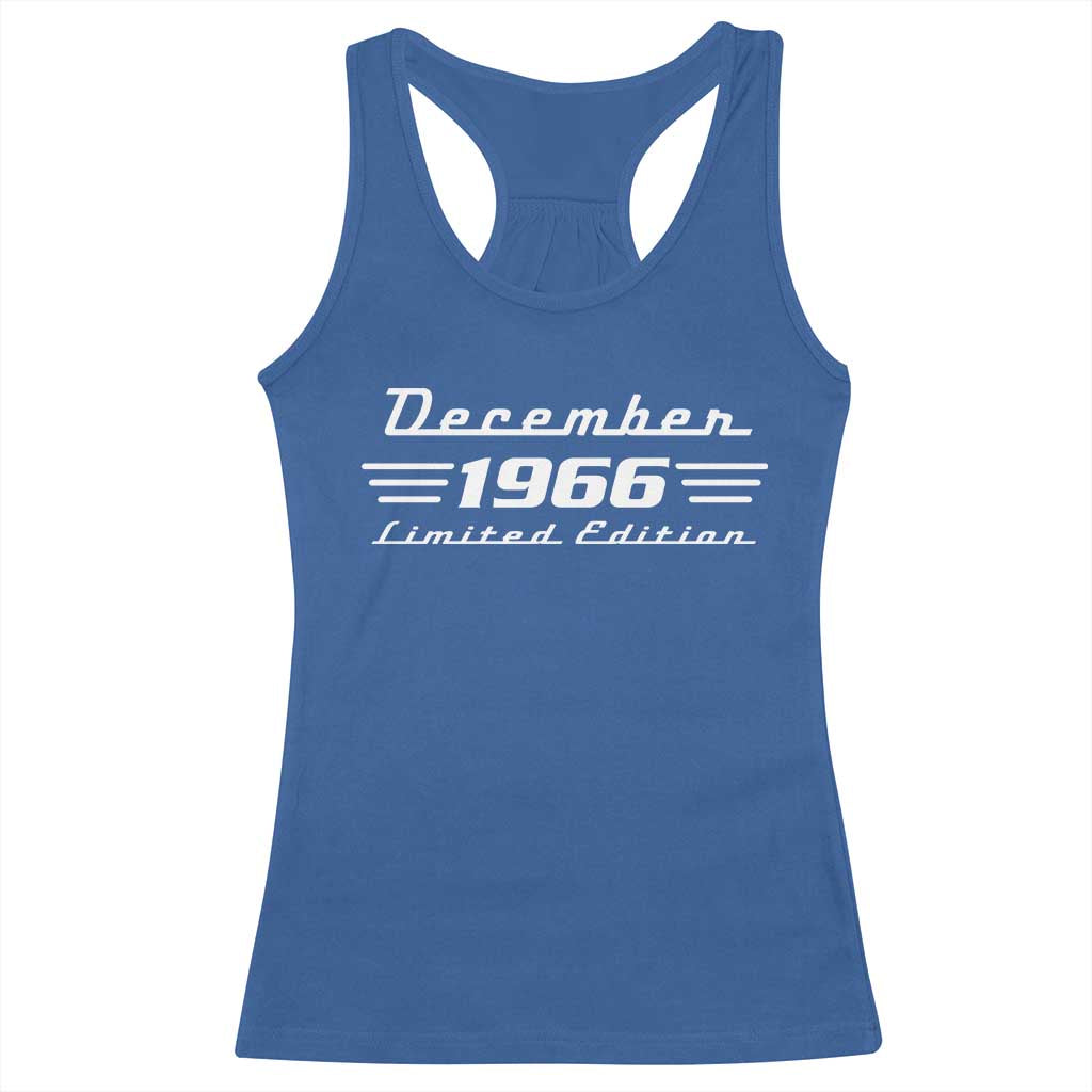 1966 December 60th Birthday Racerback Tank Top Vintage Limited Edition 60 Year Old Gift